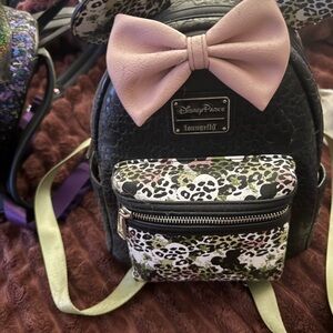 Loungefly Black and Pink Bow Backpack